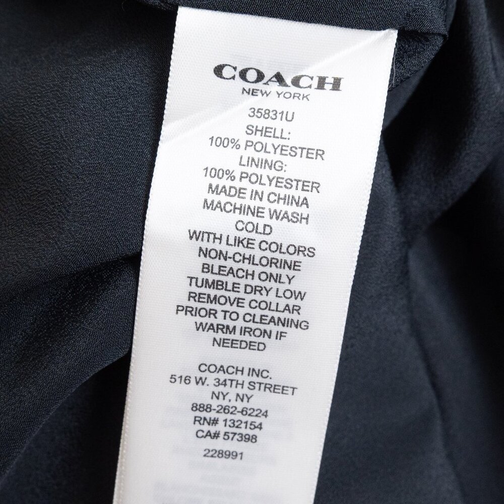 Coach 1941 Black Button Front Collared Shirt Dress Work Dark Academia - Picture 13 of 13